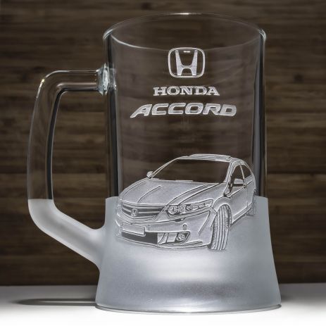 Келих для пива з гравіюванням Honda Accord