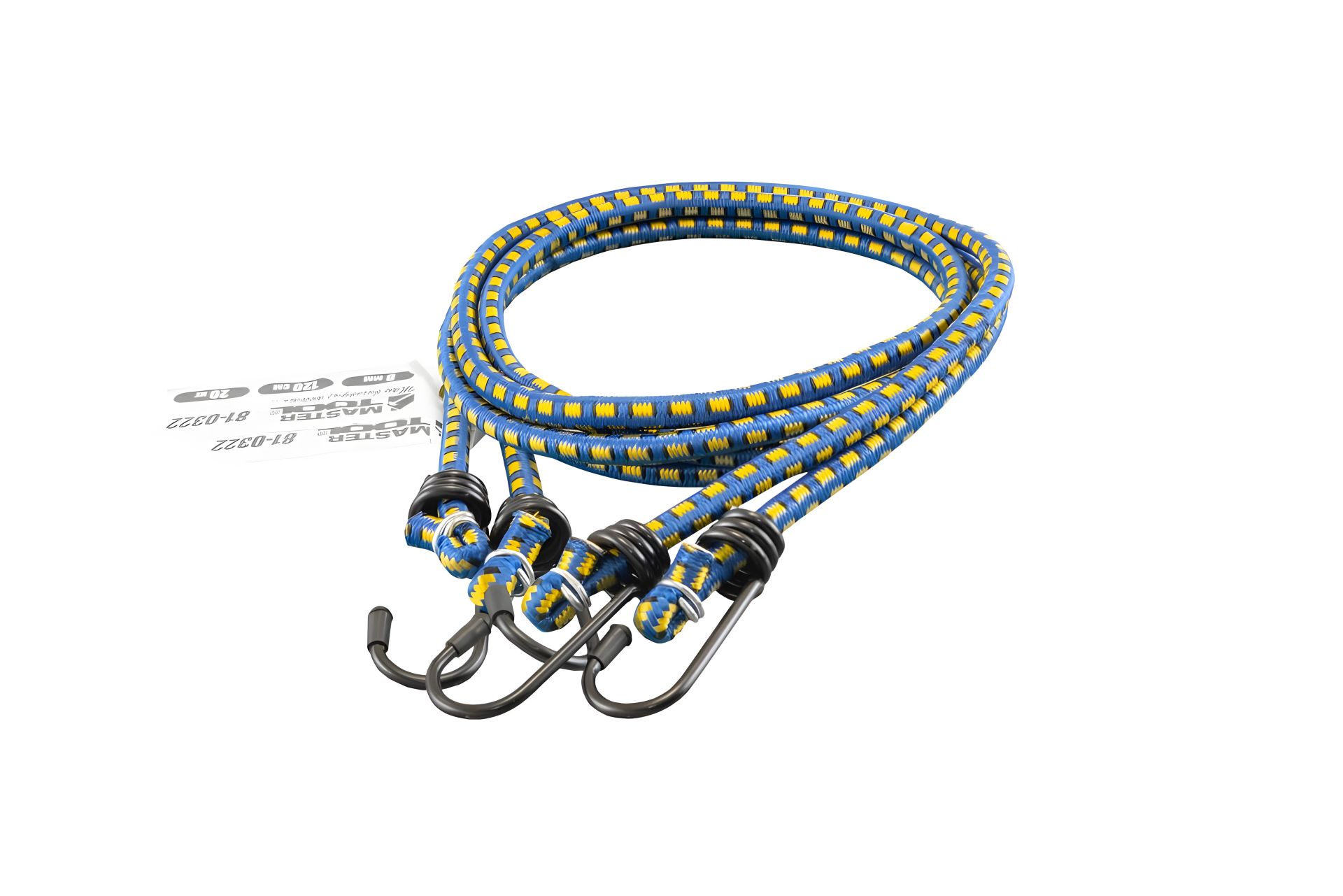 Гумова стяжка вантажу набір 2 шт Ø 8 мм 120 см, MASTERTOOL 81-0322 Гумова стяжка вантажу набір 2 шт Ø 8 мм 120 см, MASTERTOOL 81-0322