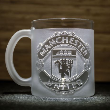 Чашка з гравіюванням лого футбольного клубу Манчестер Юнайтед FC Manchester United SandDecor