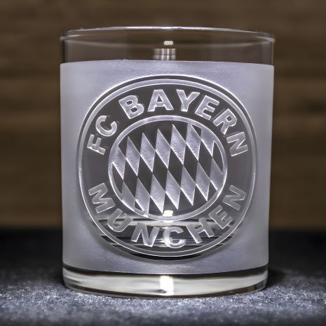 ФК Бавария гравированный виски стакан, матовый SandDecor ФК Бавария гравированный виски стакан, матовый SandDecor