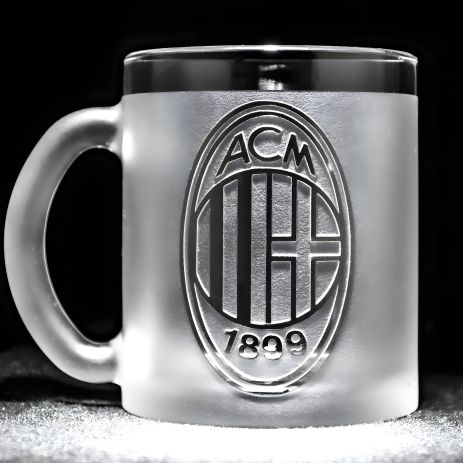 Чашка с гравировкой лого футбольного клуба ФК Милан FC Milan SandDecor