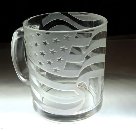 Чашка з механічним гравіюванням прапора США, SandDecor