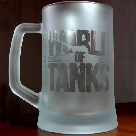 Бокал для пива с гравировкой World of Tanks, матовый SandDecor Бокал для пива с гравировкой World of Tanks, матовый SandDecor