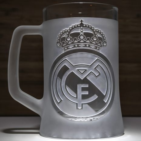 Бокал для пива с гравировкой клуба Real Madrid, матовая SandDec