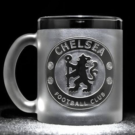 Чашка с гравировкой лого ФК Челси FC Chelsea SandDecor