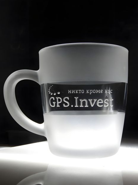 Чашка с гравировкой логотипа SandDecor