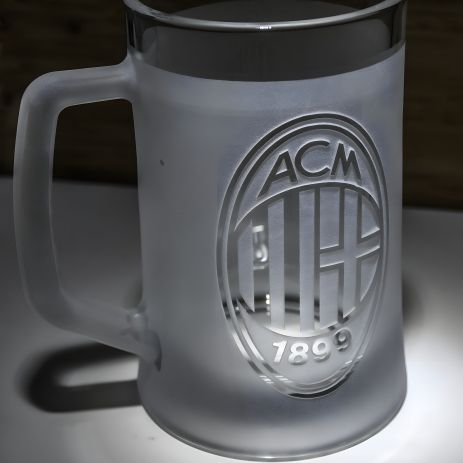 Бокал для пива с гравировкой логотипа ФК Милан FC Milan SandDecor