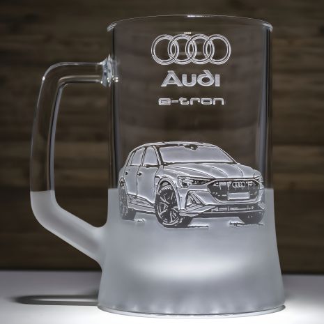 Бокал для пива с гравировкой Audi e-tron, SandDecor