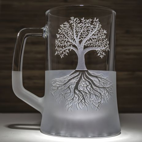 Подарунковий келих для пива з гравіюванням "Дерево життя"