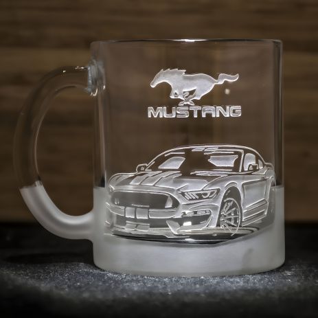 Чайная и кофейная чашка с гравировкой Ford Mustang