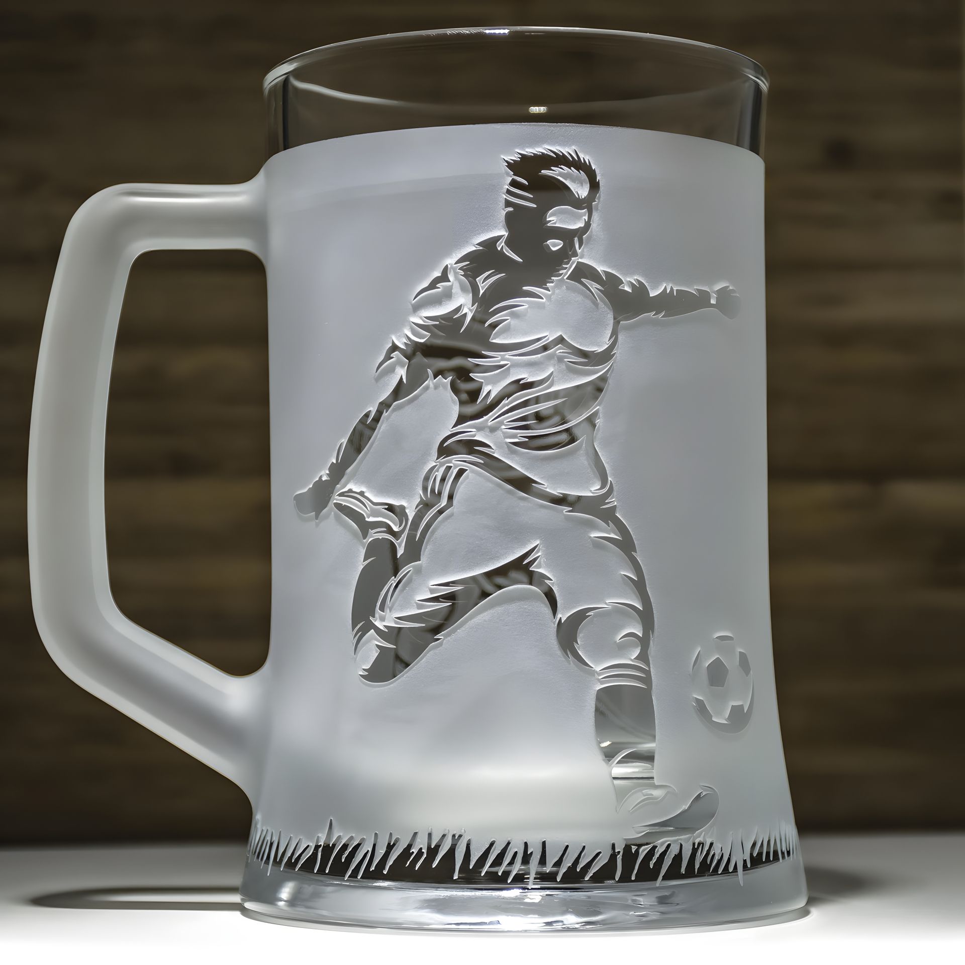 Бокал пивной с гравировкой футболиста - подарок фанату Бокал пивной с гравировкой футболиста - подарок фанату