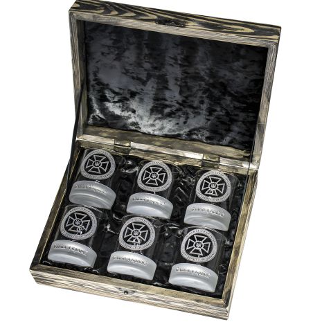 Подарочный набор стаканов для виски с гравировкой шеврона и логотипа в деревянной коробке СБУ Подарочный набор стаканов для виски с гравировкой шеврона и логотипа в деревянной коробке СБУ