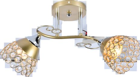 Люстра декоративна V XA1206/2 Gold+Chrome на 2 плафона