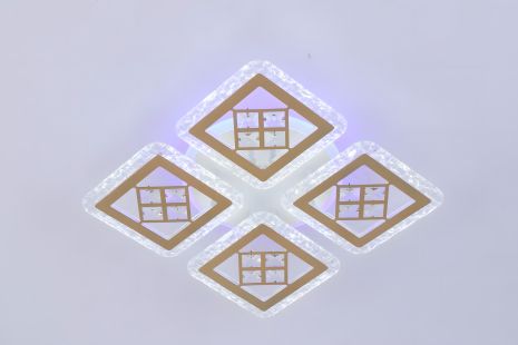 Люстра светодиодная акриловая VALESO V K39930-4 1 WT gold с пультом