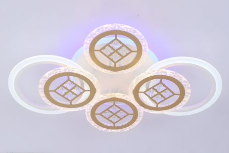 Світлодіодна люстра VALESO V K39928-4+2+1 WT+gold з пультом