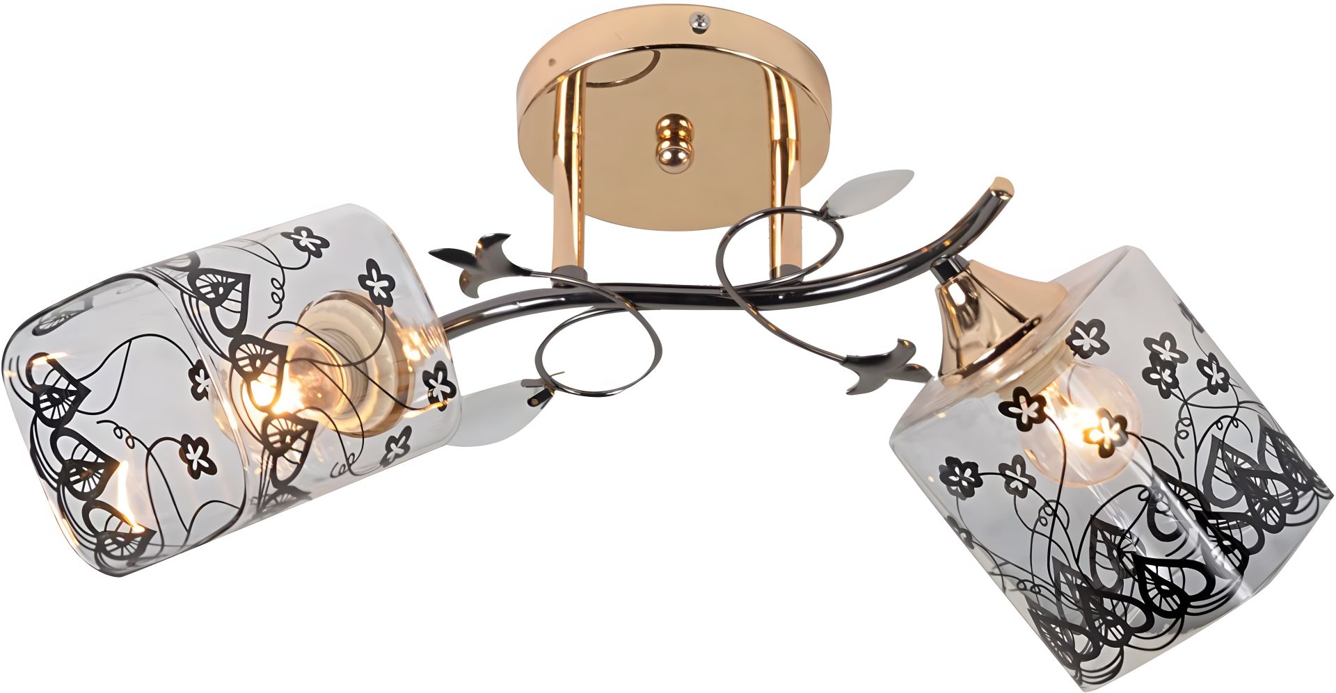 Декоративна люстра IS MH35672/2 Dark Chrome+Gold на 2 плафона Декоративна люстра IS MH35672/2 Dark Chrome+Gold на 2 плафона