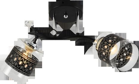 Декоративна люстра VALESO V XA1378B/2 Black+Chrome на 2 плафона