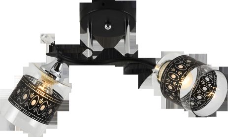 Декоративна люстра VALESO V XA1378B/2 Black+Chrome на 2 плафона