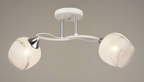 Люстра декоративная VALESO V W3049/2 White+Chrome на 2 плафона Люстра декоративная VALESO V W3049/2 White+Chrome на 2 плафона