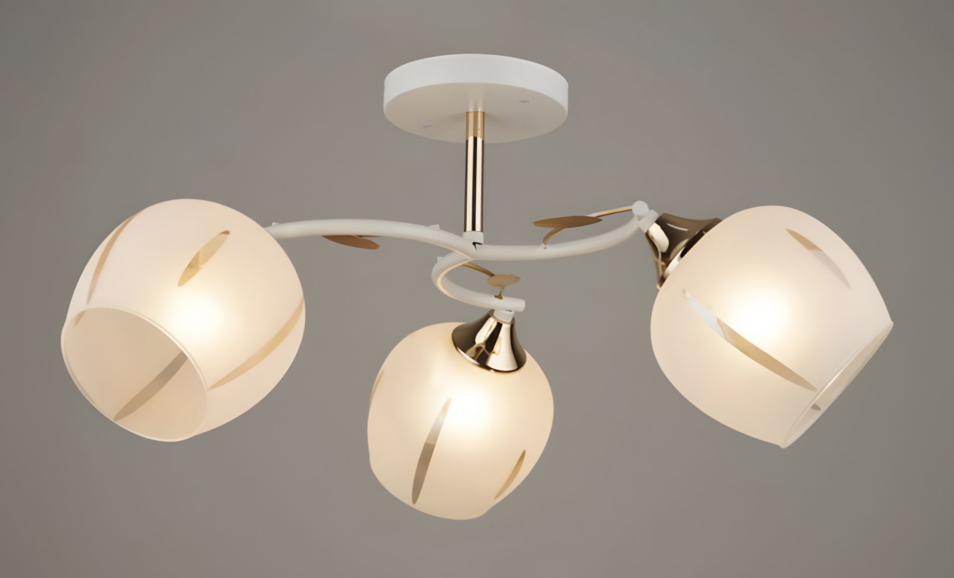 Декоративна люстра VALESO V W3060/3 White+Gold на 3 плафони Декоративна люстра VALESO V W3060/3 White+Gold на 3 плафони