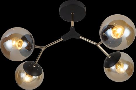 Декоративна люстра VALESO V XA1427B/4 на 4 плафона Black+Gold Декоративна люстра VALESO V XA1427B/4 на 4 плафона Black+Gold