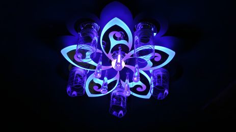 Люстра "космічна" на 6 лампочок з підсвіткою VALESO V 70500-5+1-500 з пультом