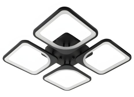 Светодиодная потолочная люстра VALESO K39047-4, LED 144W, с пультом, черная