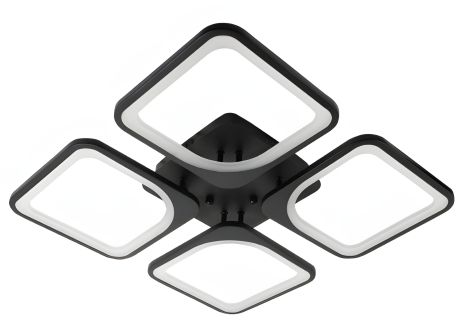 Люстра стельова світлодіодна IS K39047-4, LED 144W, з пультом, Чорний Люстра стельова світлодіодна IS K39047-4, LED 144W, з пультом, Чорний