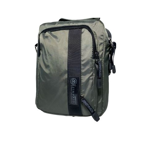 Сумка через плече на два відділи, дві фронтальні кишені, колір зелений Сумка через плече на два відділи, дві фронтальні кишені, колір зелений