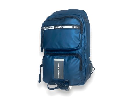 Сумка-слінг з однією лямкою, 1 відділення, USB вихід, синя