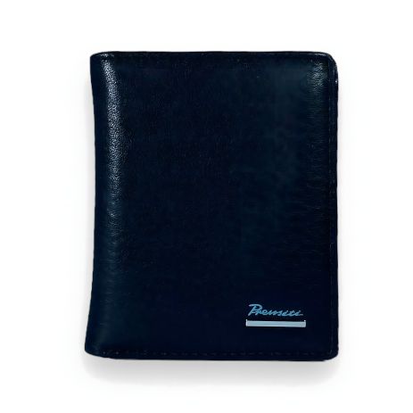 Мужской кошелек с зажимом, черная кожа