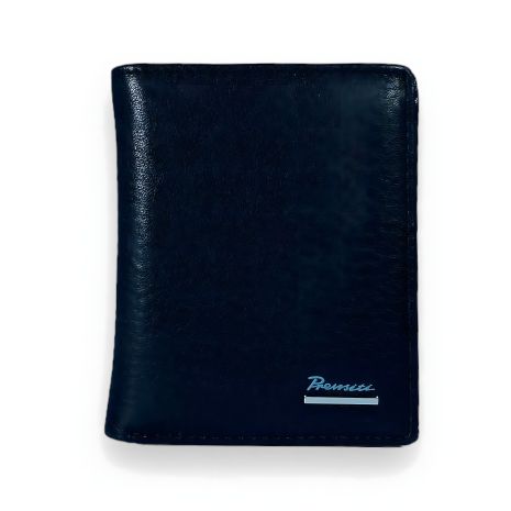 Мужской кошелек с зажимом, черная кожа