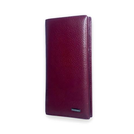 Кожаный женский кошелек бордового цвета, 3 отделения для купюр