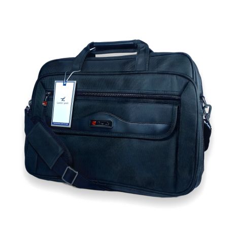 Сумка для ноутбука з розширенням на два відділи, додаткові кишені, колір чорний (універсальна)