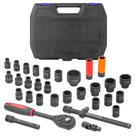 Набор ударных инструментов 32пр. 1/2" (6-гр: 8-32мм, 12гр: 10-36мм Cr-Mo) FORSAGE F-4323-5MPB Набор ударных инструментов 32пр. 1/2" (6-гр: 8-32мм, 12гр: 10-36мм Cr-Mo) FORSAGE F-4323-5MPB