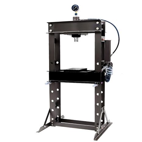 Прес гідравлічний підлоговий з манометром 30т, ручний/пневмо-привід (раб. висота: 0-840мм, раб. ширина: 520мм, раб. стіл: 290х520мм, хід штока: 160мм) FORSAGE F-TY30002