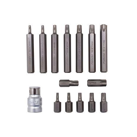 Набор бит TORX с держателем, 15 предметов 1/2" в металлическом кейсе RF-4156 ROCKFORCE (RF-4156C)