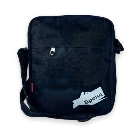 Мужская сумка через плечо, одно отделение, черная, принт 3 Мужская сумка через плечо, одно отделение, черная, принт 3