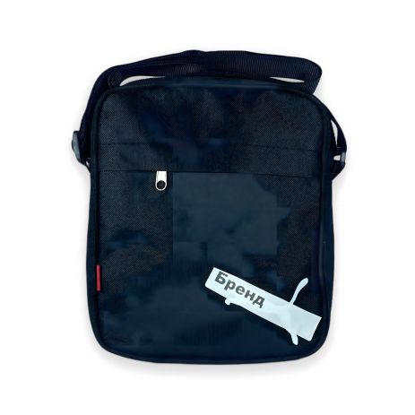 Черная мужская сумка через плечо на одно отделение с принтом 2