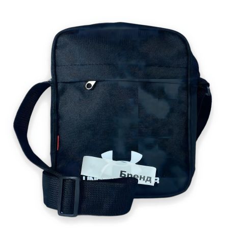 Чоловіча спортивна сумка через плече, чорна, принт 4