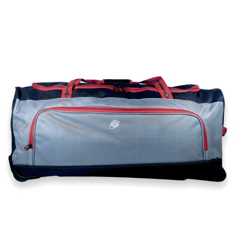 Дорожня сумка на колесах, чорний/сірий/червоний, один відділ, 92 л