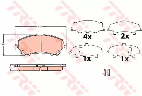 Гальмо гальмування диска Nissan/renault qashqai/x-trail/kadjar f 13, trw (GDB3622)