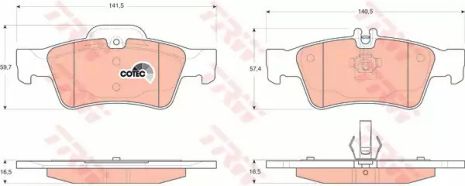 Тормозные колодки к дискам MB E/S-клас (W211/W212/W220/W221) 99- , TRW (GDB1546)