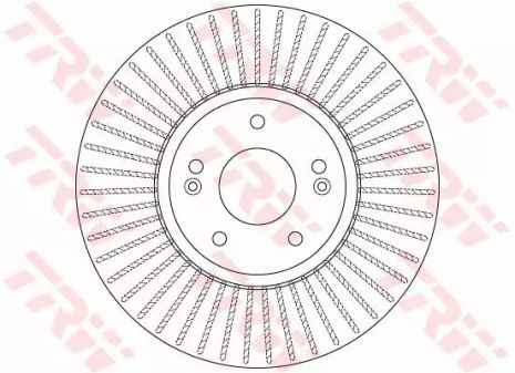 Диск тормозной (1 шт.) HYUNDAI Santa Fe(DM) FD=321mm 06-12, TRW (DF6222)