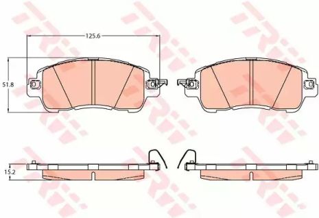 Колодки передние тормозные Mazda 2 14-, TRW (GDB2122)