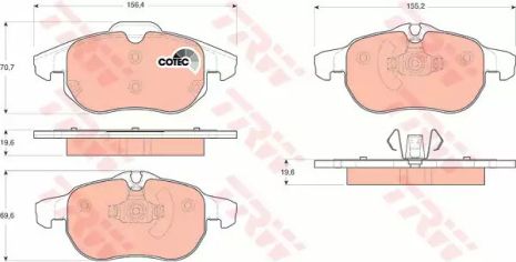 Тормозные колодки дисковые FIAT - OPEL - VAUXHALL Croma/Vectra, TRW (GDB1613)