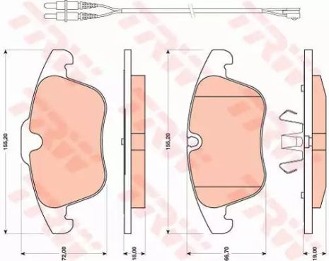 Гальмування гальма Peugeot/Citroen C5/508/407 08 F, TRW (GDB1818)