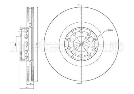 Диск тормозной передний A8/A6/Phaeton 96-10, CIFAM (800737C)