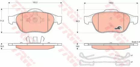 Гальмівні майданчики Renault Espace/Grand Espace/Laguna/Laguna Estate/Break/Scenic RX4, TRW (G