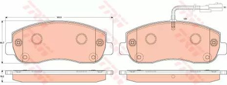Тормозные колодки дисковые RENAULT/OPEL Master/Movano F 10, TRW (GDB1910)